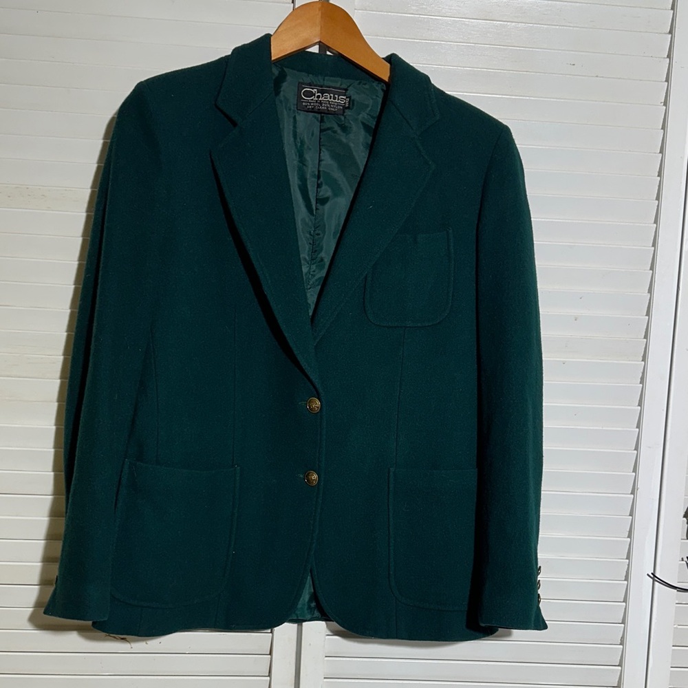 ChausTeal Blazer with Button Detail vintage
